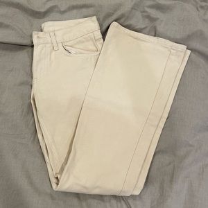 CREAM LOW RISE BRANDY MELVILLE FLARE PANTS